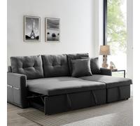 Malmo - Canapé D'angle 4 Places Convertible Gris Gris