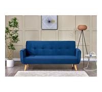 Canapé Scandinave Convertible 3 Places Velours Bleu Nuit Malmo Bleu