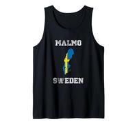 Malmo Drapeau Suède Vintage Carte Suède Débardeur
