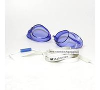 Malmsten Lunettes de natation suédoises classiques | Kit de montage | Bleu | Étanche | UV | Polycarbonate | Silicone | Unisex | Moderne | Ovale