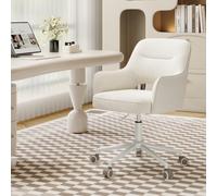 MALOL Chaise pivotante de Bureau réglable en Hauteur, Chaise de Bureau Moderne avec roulettes, Chaise de Bureau Ergonomique avec accoudoirs, pivotante à 360°, Home Office, Salon, Blanc