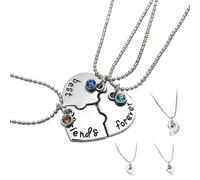 MALOUSUN Collier d'amitié, colliers d'amitié pour 3 ou 4, cadeaux Best Friends, M, Métal, no