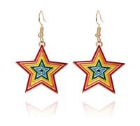 MALOYANVE Boucles d'oreilles arc-en-ciel LGBT Pride pour femme en émail coloré en forme d'arc-en-ciel boucles d'oreilles pendantes gays et lesbiennes bijoux cadeaux, Zinc, Pas de pierre précieuse