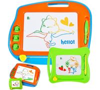 MalPlay 2 x Magic Boards for kids | Set | Planche à dessin colorée avec 3 tampons | Jouets éducatifs de voyage pour les enfants à partir de 3 ans | Grand + petit