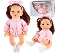 Malplay Bébé poupée jouet 32 cm Fille avec bandeau brune dès 3 ans