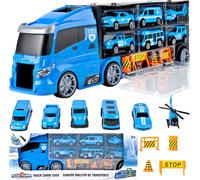 MalPlay camion avec véhicules | voitures + hélicoptère | jouet de transport | camion transporteur | pour enfants à partir de 3 ans