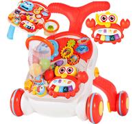 MalPlay Chariot de marche 5 en 1 avec jouets et piano | Chariot de marche et de jeu Aide à la marche Musique | Centre de jeux pour bébés de 12 mois et plus