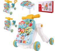 MalPlay Chariot de marche Monkey 4in1 Tableau d'apprentissage interactif Trotteur Walker pour bébé de 18 mois et plus Aide à la marche Musique