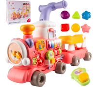 Malplay Chariot de marche Train Wagon Pusher Jouet d'éveil pour enfants de 12 mois et plus Cadeau Montessori