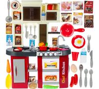 MalPlay Cuisine pour enfants XXL Cuisine de jeu avec évier , 2 plaques de cuisson | avec batterie de cuisine, y compris lumière et bruits de cuisson | Jeu de rôle cadeau pour garçons et filles à parti