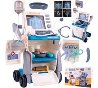 MalPlay Grande valise de médecin chariot ECG kit de médecin pour enfants