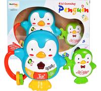 Malplay Hochet | Matériel De Bébé Avec Lumière Et Bruit | Jouets Pour Garçons Et Filles - Jouets D'apprentissage Pour Bébés Et Jeunes Enfants De 3 à 12 Mois | Pingouin
