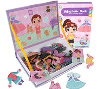 MalPlay Jeu de déguisement magnétique - Puzzle - Jouet éducatif pour filles - Montesorri - Carnet de dressage pour enfants à partir de 3 ans