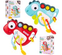MalPlay Jouet sensoriel Anneau de dentition Câble Montessori Dinosaure silicone, 18 mois et +, Tirer des fils, Jouet de motricité