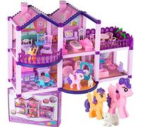 MalPlay Maison de poupée avec meubles, poneys et accessoires | pliable | portable | excellent cadeau pour les enfants à partir de 3 ans