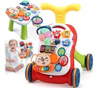 MalPlay Marche pédagogique | Pousseur | Table interactive | Panneau d'apprentissage | Basketball | 5in1 | Stable | Sûr | Lumière et son | pour piles | Rouge