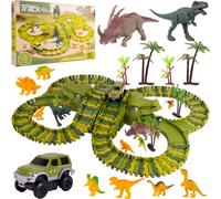 MalPlay Mega Dinosaur 230 pièces circuit automobile | Dino Magic Park Track | voiture électrique Jeep | circuit Jurassic | enfants dès 3 ans