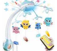 MalPlay mobile avec boîte à musique et projecteur d'étoiles | avec télécommande | 500 belles mélodies | mobile pour berceau | télécommande