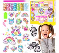 Malplay Peinture Diamant Mosaïque Peinture Licorne Ours Arc-en-ciel, 12 autocollants 6 ans et plus