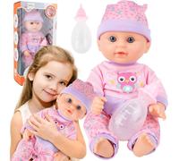 MalPlay Poupée bébé 12" boit, fait pipi, fait des bruits Jouets enfants filles dès 3 ans