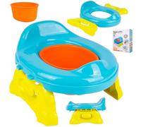 Malplay Siège de toilette portable Pot de voyage pliable pour enfants Couverture bleue Toilettes de camping mobiles