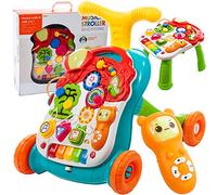 MalPlay Trotteur multicolore avec table de jeu et bébé piano 5901924216421 - Aide à la marche - Musique pour bébé à partir de 6 mois - Multicolore