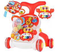 Malplay Trotteurs pour bébé Poussette Education Table Panel Basket 5W1 Rouge