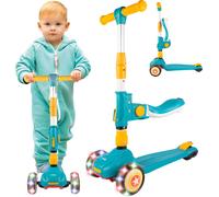 Malplay | Trottinette bleue | Tricycle enfant à partir de 2 ans | Trottinette avec siège | Roues LED | Jusqu'à 30 kg, Guidon réglable