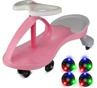 MalPlay Voiture à roulettes avec LED lumineuses, voiture à bascule pour enfants à partir de 2 ans, Rose