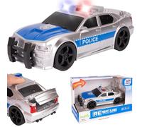 MalPlay Voiture de police - Jouet - Coffre ouvert - Lumière sonore - Blanc - À partir de 3 ans - Cadeau 1:20