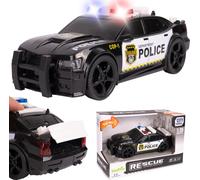 Malplay Voiture de police Jouet Coffre ouvert Son Lumière Noir dès 3 ans Cadeau 1:20 Jeu de rôle