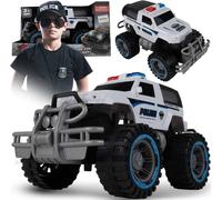 Malplay Voiture de Police Tout-Terrain Monster Truck Voiture de Patrouille Avec Grandes Roues Et Roues Arrières Motrices Pour Les Enfants De 3 Ans Et Plus