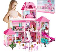 MalPlay XXL Grande villa pliante maison de poupée avec meubles, poupées et ch...