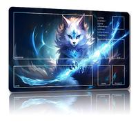 Malqiqi Tapis de Jeu MTG avec Sacs de Rangement, 61 x 35,6 cm pour Cartes et Jeux de Société, Tapis de Souris (Smart Magic-Auxiliary Combat)