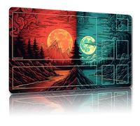 Malqiqi Tapis de Jeu MTG avec Sacs de Rangement, 61 x 35,6 cm pour Cartes JCC et Jeux de Société, Tapis de Souris Magique avec Zones