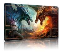 Malqiqi Tapis de jeu pour MTG, avec sacs de rangement gratuits, tapis de jeu 61 x 35,6 cm, tapis de jeu de JCC et tapis de jeu de société pour cartes, tapis de souris (avec zones, tapis magique 3)