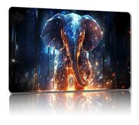 Malqiqi Tapis de Jeu pour MTG et JCC avec Sacs de Rangement Gratuits - 61 x 35,6 cm, pour Cartes et Jeux de Société - Tapis de Souris (Éléphant Éclair, Standard)