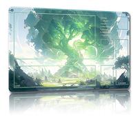 Malqiqi Tapis de Jeu pour MTG et JCC avec Sacs de Rangement Gratuits - 61 x 35,6 cm - pour Cartes et Jeux de Société - Tapis de Souris (Arbre 9-Combat Auxiliaire)