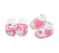 MALSSE 1 ensemble de moufles pour nouveau-nés avec chaussons pour les rayures sur les peaux sensibles Gants et chaussettes confortables et respirants en coton doux, Chrysanthem rose rouge, Taille