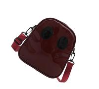 MALSSE 1. Sac à bandoulière imprimé tête de mort d'Halloween en polyuréthane léger et réglable pour les fêtes, les essentiels quotidiens, sac squelette tendance unisexe, Rouge, One Size