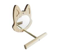 MALSSE Accessoires de cage à suspendre pour oiseaux miroir avec perchoir - Jouet pour perruches, calopsittes et autres petits oiseaux