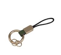 MALSSE Anneaux en cuir gravables avec fermeture à boucle sécurisée et cordon de poignet, support de voiture multifonction pour un usage quotidien, Y, Gold-color