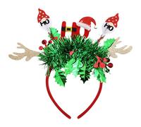 MALSSE Bandeau rayé avec cloches de Noël et chaussette pour femme