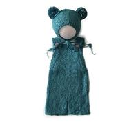 MALSSE Barboteuse pour bébé avec chapeau d'ours - Accessoires de photographie pour nouveau-né - Costume pour garçon et fille - Ensemble de vêtements colorés - Bonnet et barboteuse pour bébé garçon et