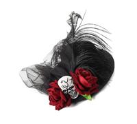 MALSSE Barrettes Halloween Crâne Chapeau Gothicisme Cosplay Pince à Cheveux Costume Fêtes Épingle à Cheveux Accessoire Pour Fêtes
