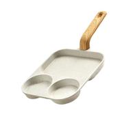 MALSSE Batterie de cuisine antiadhésive en alliage d'aluminium à 3 sections pour une cuisson rapide du petit déjeuner avec poignée ergonomique