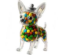MALSSE Bocal à bonbons hermétique en forme d'animal pour le rangement de la cuisine, biscuits pour chien, café, collations, décoration de la maison, pot à bonbons en forme de chihuahua