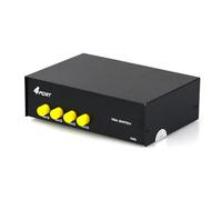 MALSSE Boîtier de commutation manuel VGA 4 en 1 pour écran LCD PC projecteur adaptateur VGA