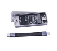 MALSSE Boîtier de disque solide externe en aluminium avec deux protocoles USB C 3.2 Gen2x2 20 Gbit/s 4 To Grand stockage pour un accès rapide aux fichiers SSD Boîtier adaptateur