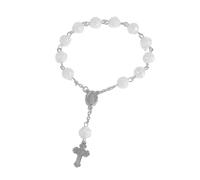 MALSSE Bracelet de perles de prière - Artisanat délicat - Élégant - Rose - Baptême - Pour ceux qui ont la foi